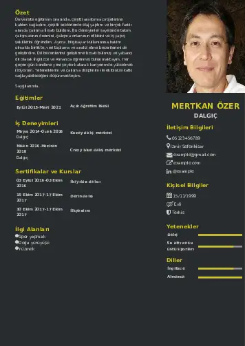 Dalgıç CV Örnekleri cv indir